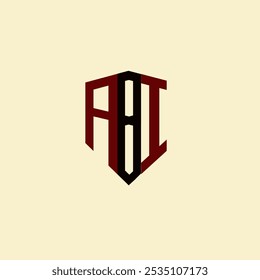 Logotipo de letra minimalista creativa de ABI. Diseño de logotipo de letra de alfabeto de iniciales de Vector únicas de ABI
