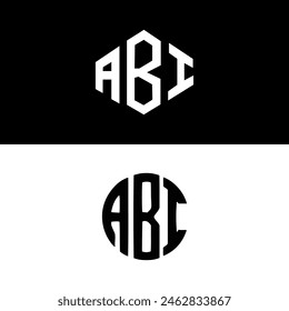 ABI Letter Logo Design. Initial letters ABI logo icon. Abstract letter ABI A B I minimal logo design template. A B I Letter Design Vector with black Colors.