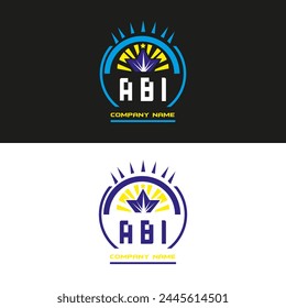 Diseño del Vector del logotipo de la letra de ABI en el fondo de color blanco y negro
