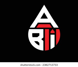 ABI letter water drop shape logo design. ABI drop logo simple design.