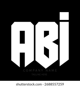 ABI LOGO, Un diseño de logotipo monográfico atrevido y moderno con las letras en una fuente geométrica estilo bloque.
