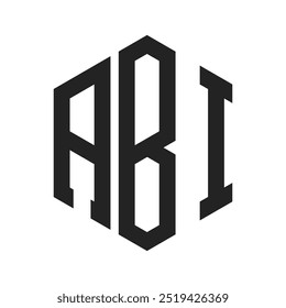 ABI Diseño de Logo. Letra inicial ABI Monogram Logo con forma de hexágono