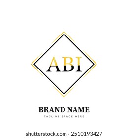 Diseño del logotipo de ABI, logotipo simple y moderno de ABI. Diseño de alfabeto de lujo ABI