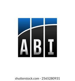 ABI three bars business logo template black blue	