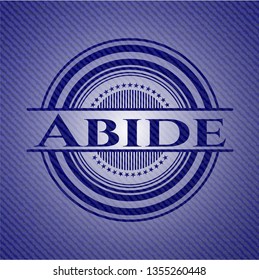 Abide badge with denim texture