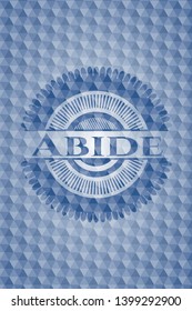 Abide blue emblem with geometric background. Vector Illustration. Detailed.