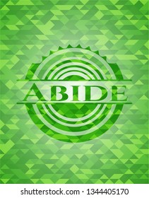 Abide green emblem with mosaic background