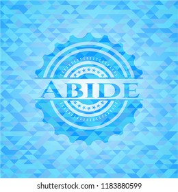 Abide light blue emblem. Mosaic background