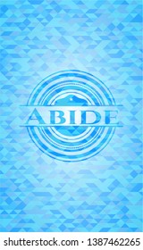 Abide realistic light blue mosaic emblem