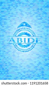 Abide realistic sky blue mosaic emblem