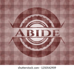 Abide red badge with geometric pattern. Seamless.