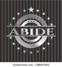 Abide silver shiny badge. Vector Illustration. Mosaic.