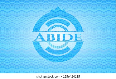 Abide water wave style badge.