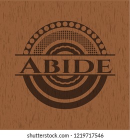 Abide wood icon or emblem