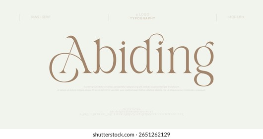 Abiding Elegante Lettering vintage Retro Designs. Fontes de decoração de tipografia para branding, casamento, logos. ilustração vetorial