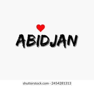 Abidjan text design, vector template, typography designs: for prints, posters, cards, t shirt, coffee mug hoodies etc. 