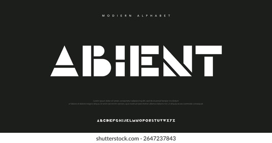 Abient minimal modern alphabet fonts. Typography minimalist urban digital fashion future creative logo font. vector illustration	