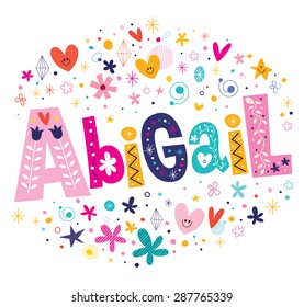 Abigail girls name decorative lettering type design