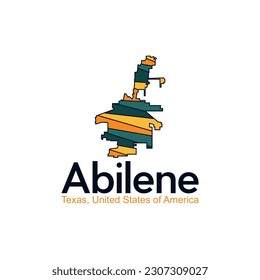 Diseño creativo del mapa de la ciudad de Texas en Abilene
