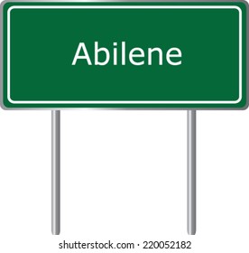 Abilene, Texas, road sign green vector illustration, road table, USA city