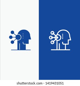 Abilities, Assortment, Concentration, Human Line and Glyph Solid icon Blue banner Line and Glyph Solid icon Blue banner