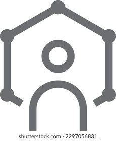 Abilities Business people icon with black outline style. concept, strategy, solution, person, challenge, goal, performance. Vector illustration