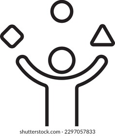 Abilities Business people icon with black outline style. concept, strategy, solution, person, challenge, goal, performance. Vector illustration