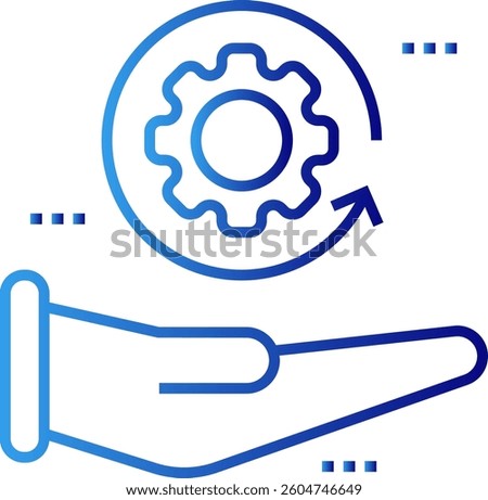 Abilities crisis management icon with blue gradient outline style. master, assertiveness, candidate, set, team, personal, trait. Vector Illustration