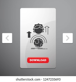 abilities, development, Female, global, online Glyph Icon in Carousal Pagination Slider Design & Red Download Button