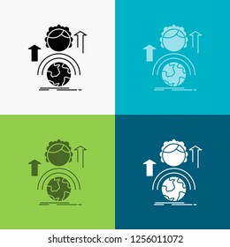 abilities, development, Female, global, online Icon Over Various Background. glyph style design, designed for web and app. Eps 10 vector illustration
