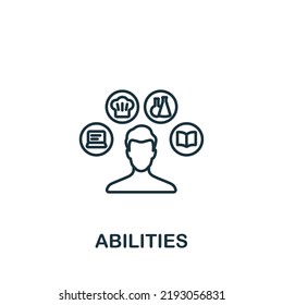 Abilities icon. Line simple icon for templates, web design and infographics