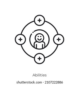 Abilities icon. Outline style icon design isolated on white background