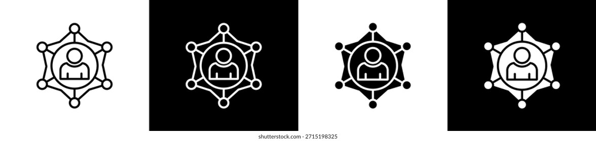 Fähigkeiten Symbol in Linie und Glyphenformat auf schwarz-weißem Hintergrund