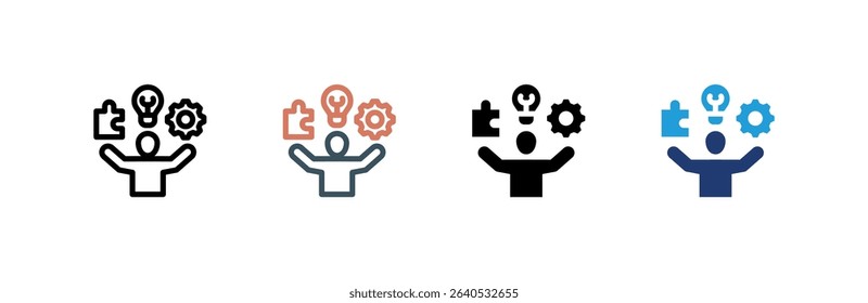 Abilities icon set multiple style collection. Vector illustration.