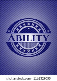 Ability badge with jean texture