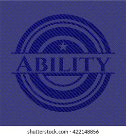 Ability badge with jean texture