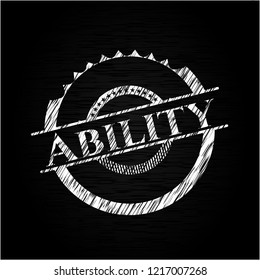 Ability chalk emblem written on a blackboard