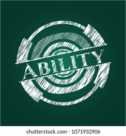  Ability chalkboard emblem written on a blackboard