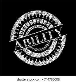 Ability chalkboard emblem written on a blackboard