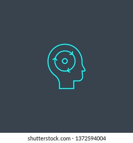 ability concept blue line icon. Simple thin element on dark background. ability concept outline symbol design. Can be used for web and mobile UI/UX