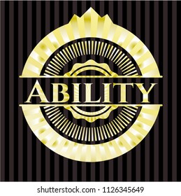 Ability gold badge or emblem
