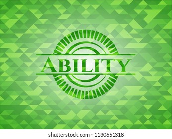 Ability green mosaic emblem