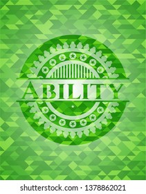 Ability green mosaic emblem
