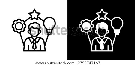 Ability Icon whiteblack Vector Illustration