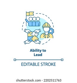 Ability to lead concept icon. Characteristic of good housing developer abstract idea thin line illustration. Isolated outline drawing. Editable stroke. Arial, Myriad Pro-Bold fonts used