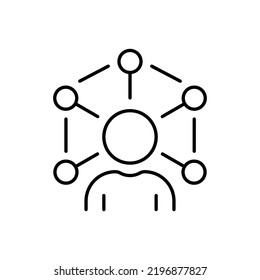 Ability Line Icon. Capability Social Increase Expertise Outline Icon. Job Employee Training Talent Skill Linear Pictogram. Management Efficiency. Editable Stroke. Isolated Vector Illustration.