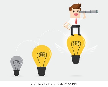ability is nothing without opportunity. businessman have powerful ideas using telescope 