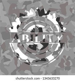 Ability on grey camo texture
