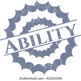 Ability rubber stamp with grunge texture