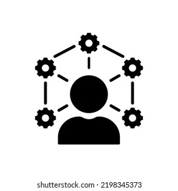 Ability Silhouette Icon. Job Employee Training Talent Skill Pictogram. Capability Social Increase Expertise Black Icon. Management Efficiency. Isolated Vector Illustration.